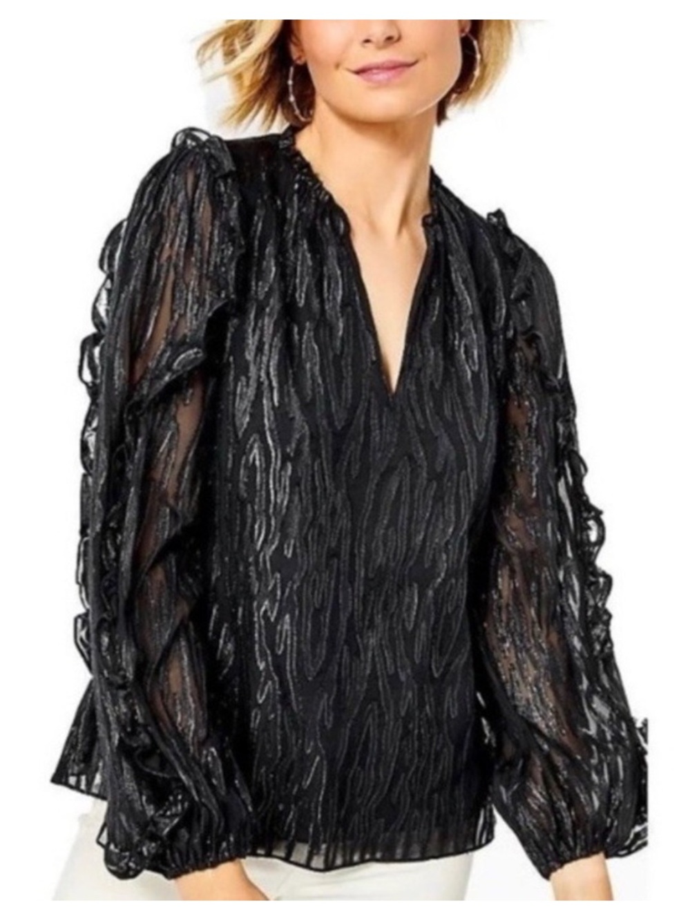 Lily Pulitzer Ardith Metallic Sheer Blouse